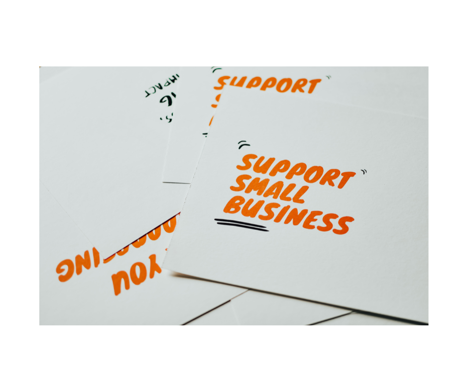 Texto de color naranja diciendo la palabra negocio.